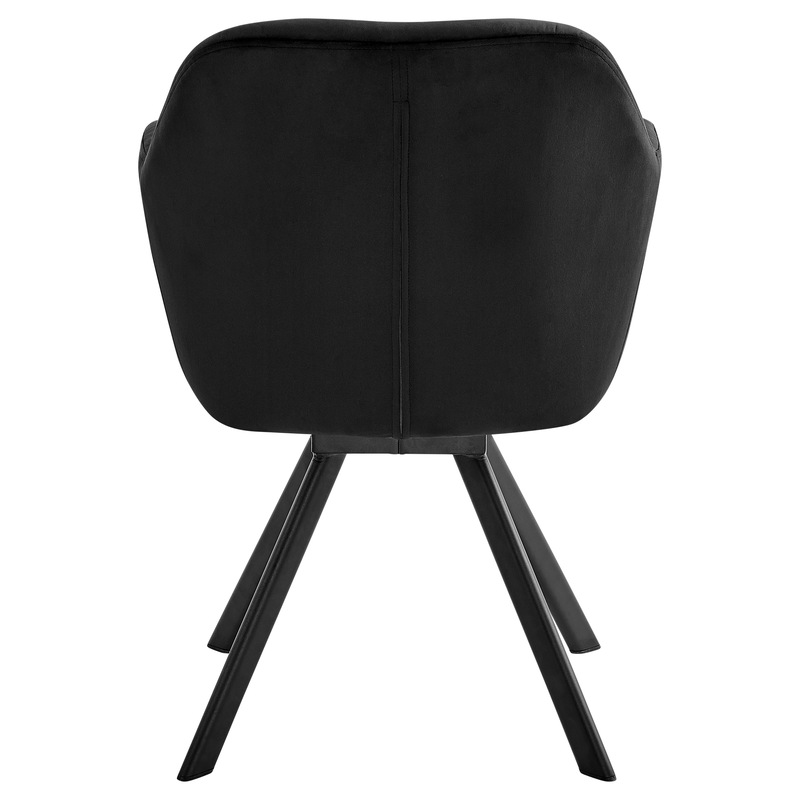 Buy DukeLiving Soho Swivel Tufted Velvet Carver Dining Chair (Black) MyDeal