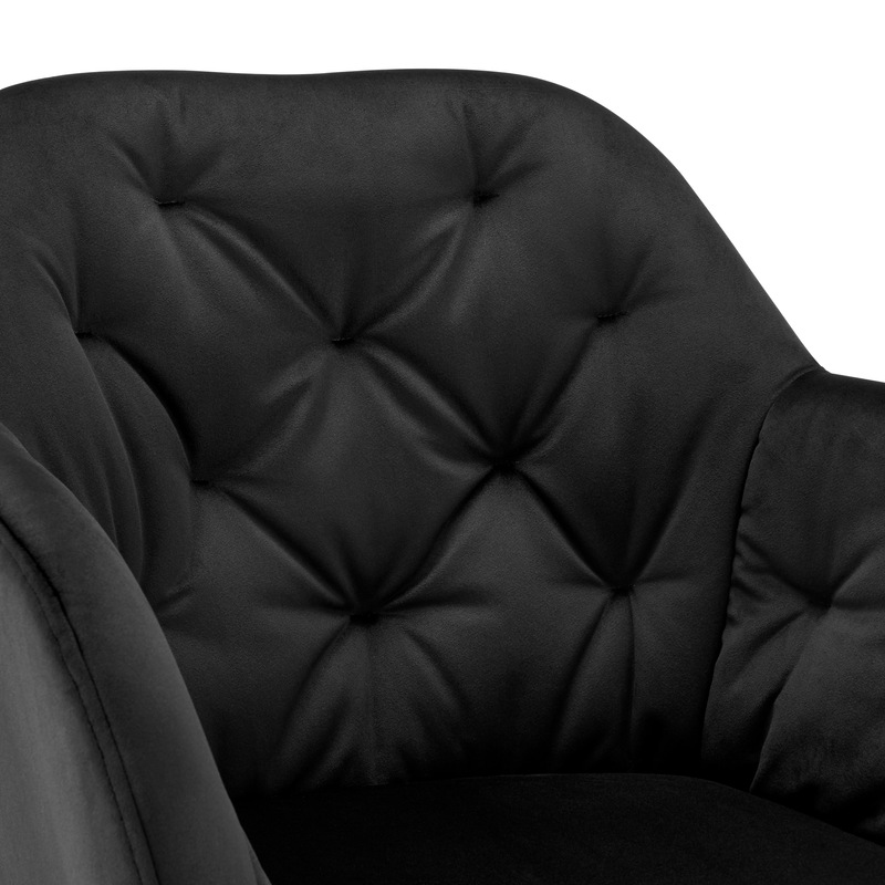 Buy DukeLiving Soho Swivel Tufted Velvet Carver Dining Chair (Black) MyDeal