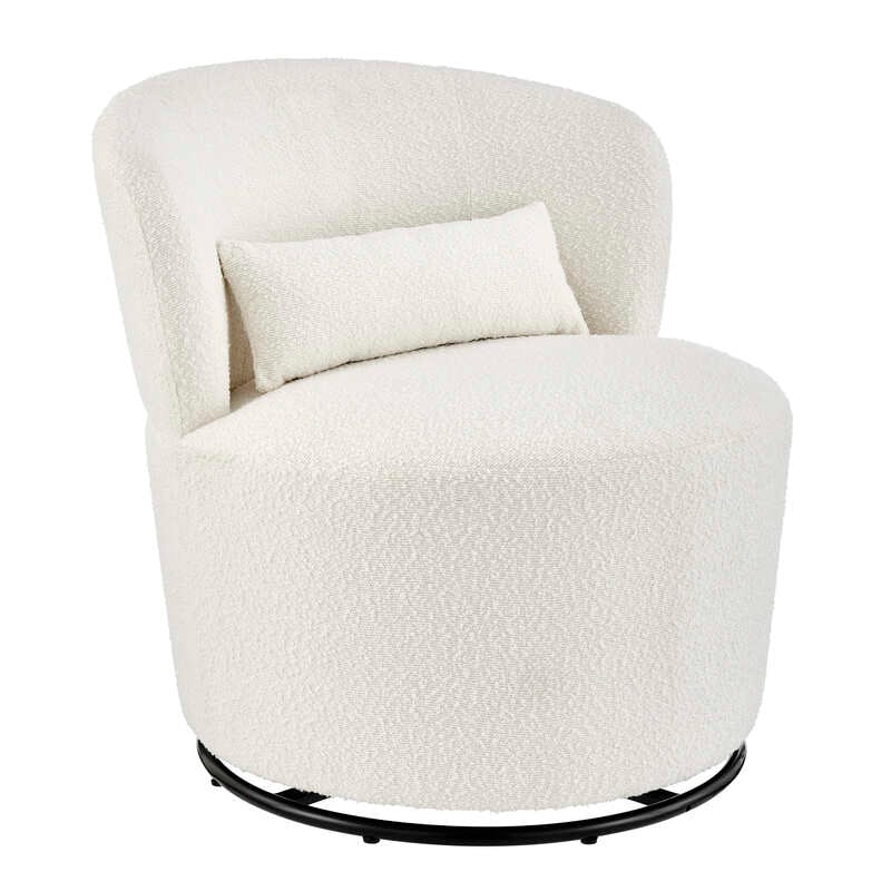 Boucle Swivel Lounge Chair at Saul Carroll blog