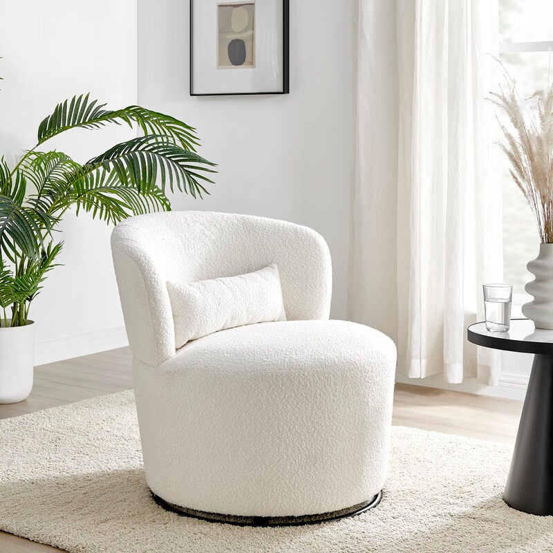 White swivel best sale accent chair