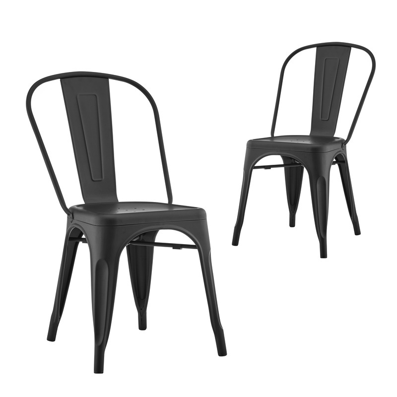Buy DukeLiving Tolix Replica Chair Matte Black (Set of 2) MyDeal