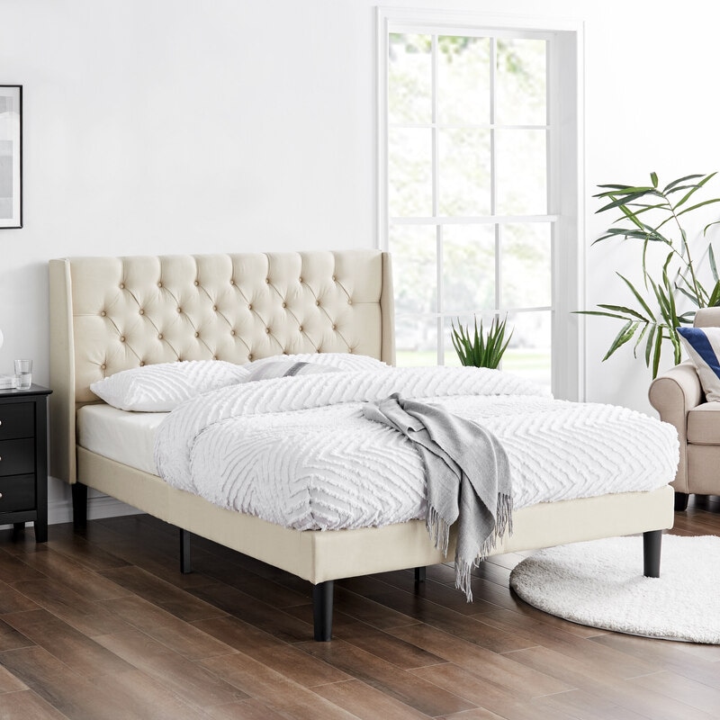 Wingback platform deals bed king