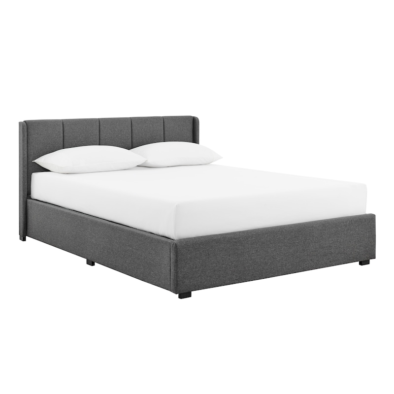 DukeLiving Westlake Upholstered Gas Lift Vertical Channel Storage Bed