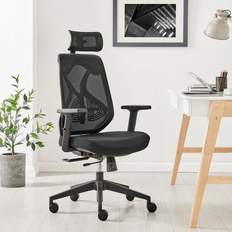 High Back Mesh Ergonomic Office Chair, Deluxe Mesh Ergonomic Office Chair With Headrest