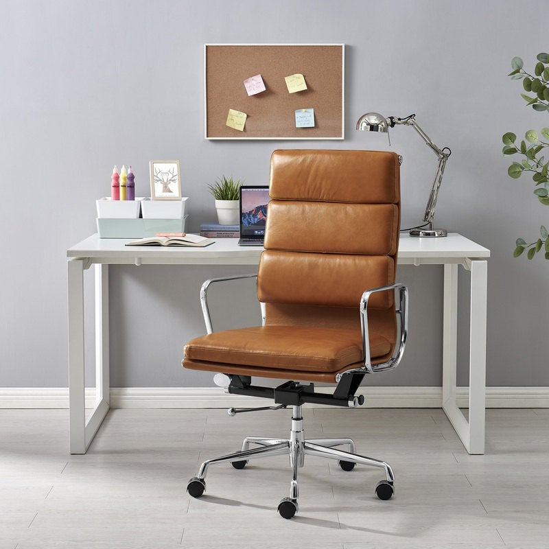 Ergoduke Eames Premium Replica High Back Leather Soft Pad Management Office Chair Tan Buy 1277