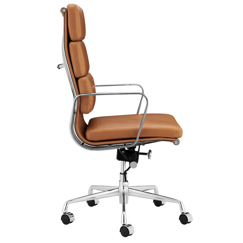 Buy Ergoduke Eames Premium Replica High Back Leather Soft Pad Management Office Chair Tan Mydeal 