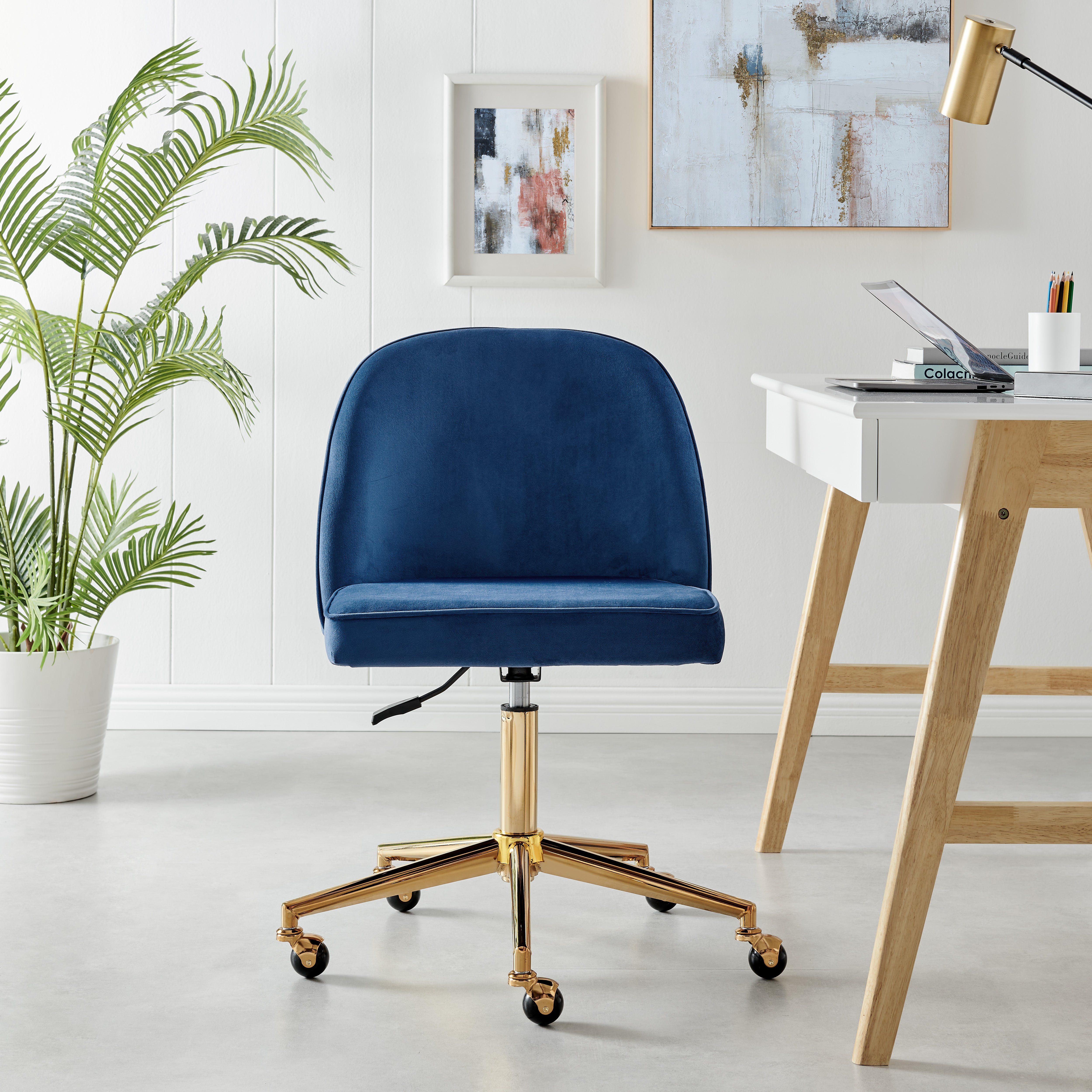 royal blue velvet desk chair