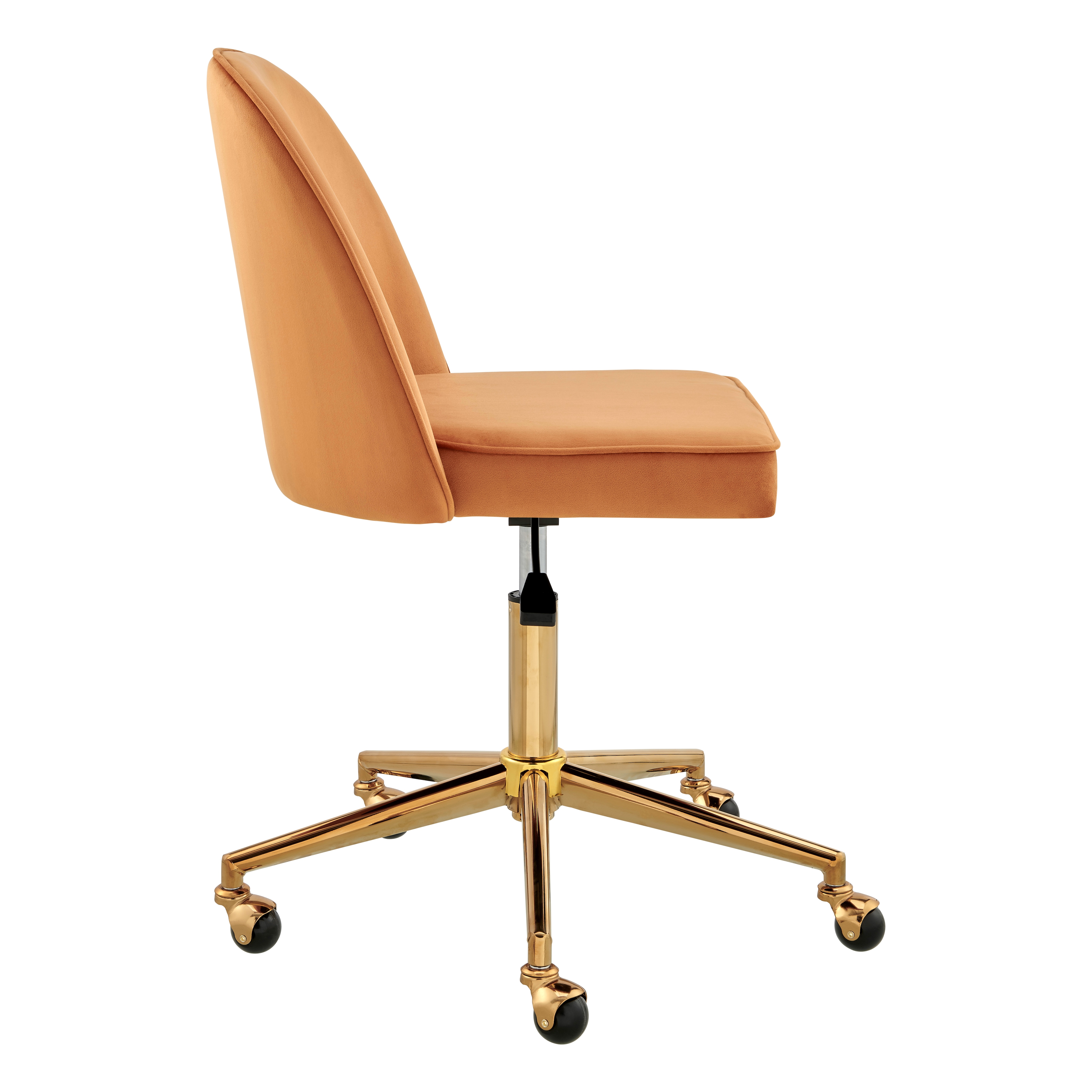 Rust velvet office online chair