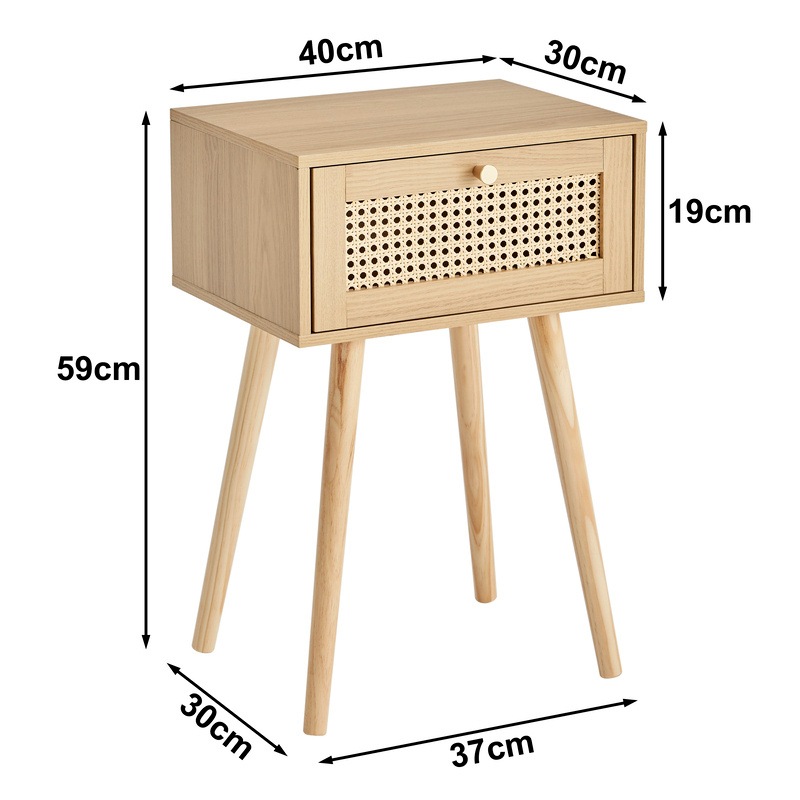 Buy Furnic Rattan Bedside Table (Natural) MyDeal