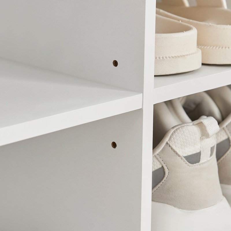 Buy Furnic Cushioned Flip Top 8 Cube Shoe Storage Bench (White & Grey