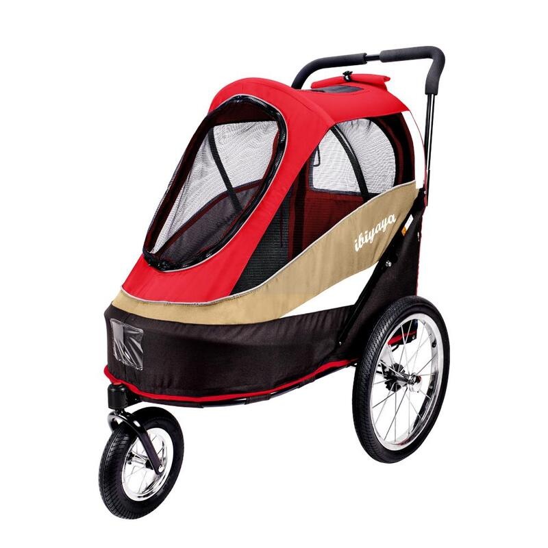 Ibiyaya Happy Bicycle Pet Stroller Jogger & Dog Carrier for Bikes, Red