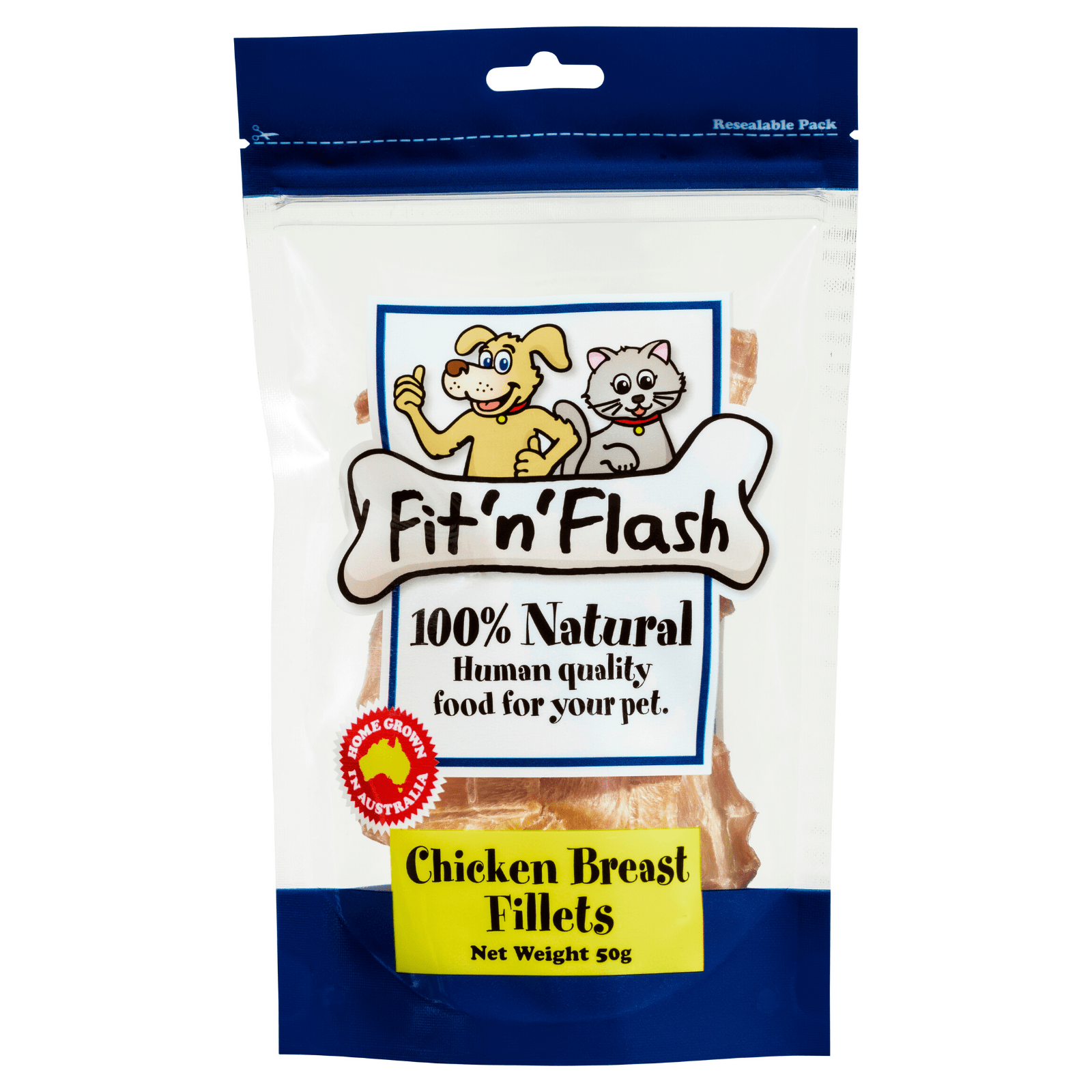 Fit'n’Flash Natural Dog Treats, Chicken Fillets 50-200g