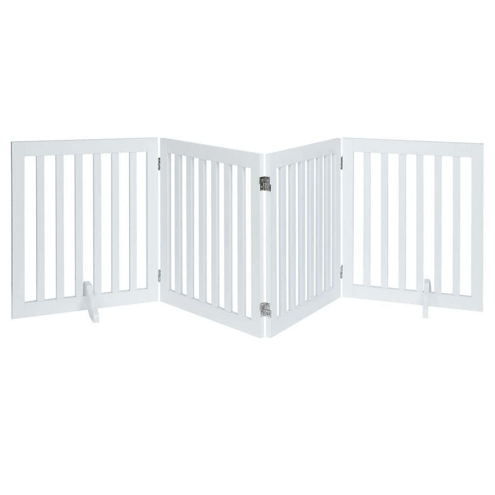 Four Panel Freestanding Dog Gate, White