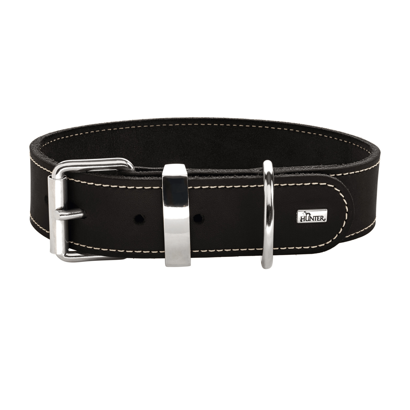 Hunter Aalborg Special Leather Dog Collar, Black