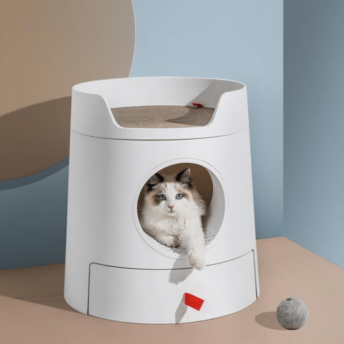 Moderna Flip Cat Enclosed Cat Litter Box, Blueberry Buy Cat Litter