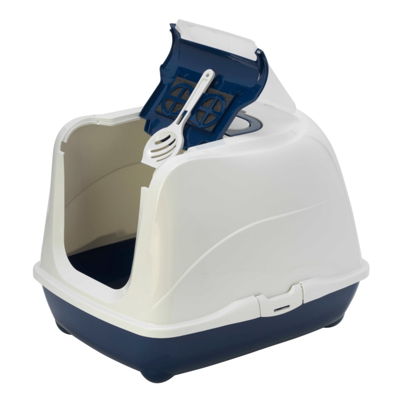 Buy Moderna Flip Cat Enclosed Cat Litter Box, Blueberry MyDeal