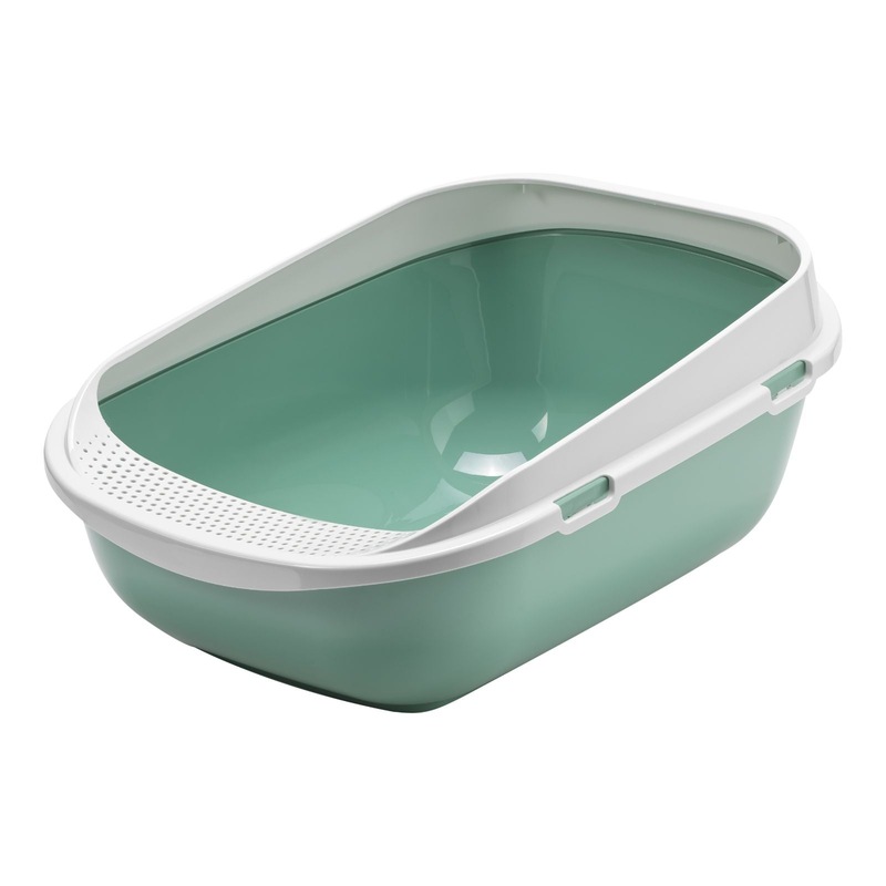 Buy Moderna Mega Step Cat Litter Tray, Open Cat Toilet, Soft Green MyDeal