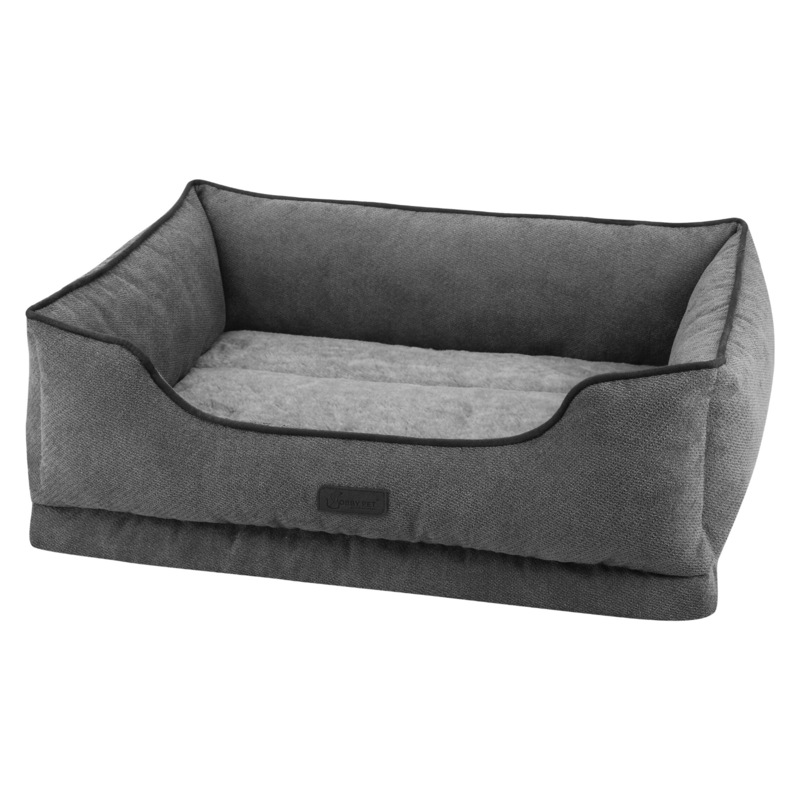 Buy Luxury Dog Bolster Bed Orthopedic, Storm Grey MyDeal