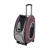 Ibiyaya EVA 4-in-1 Combo Pet Carrier on Wheels, Chocolate