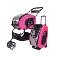 Ibiyaya EVA 5-in-1 Combo Pet Carrier, Pram & Backpack, Hot Pink
