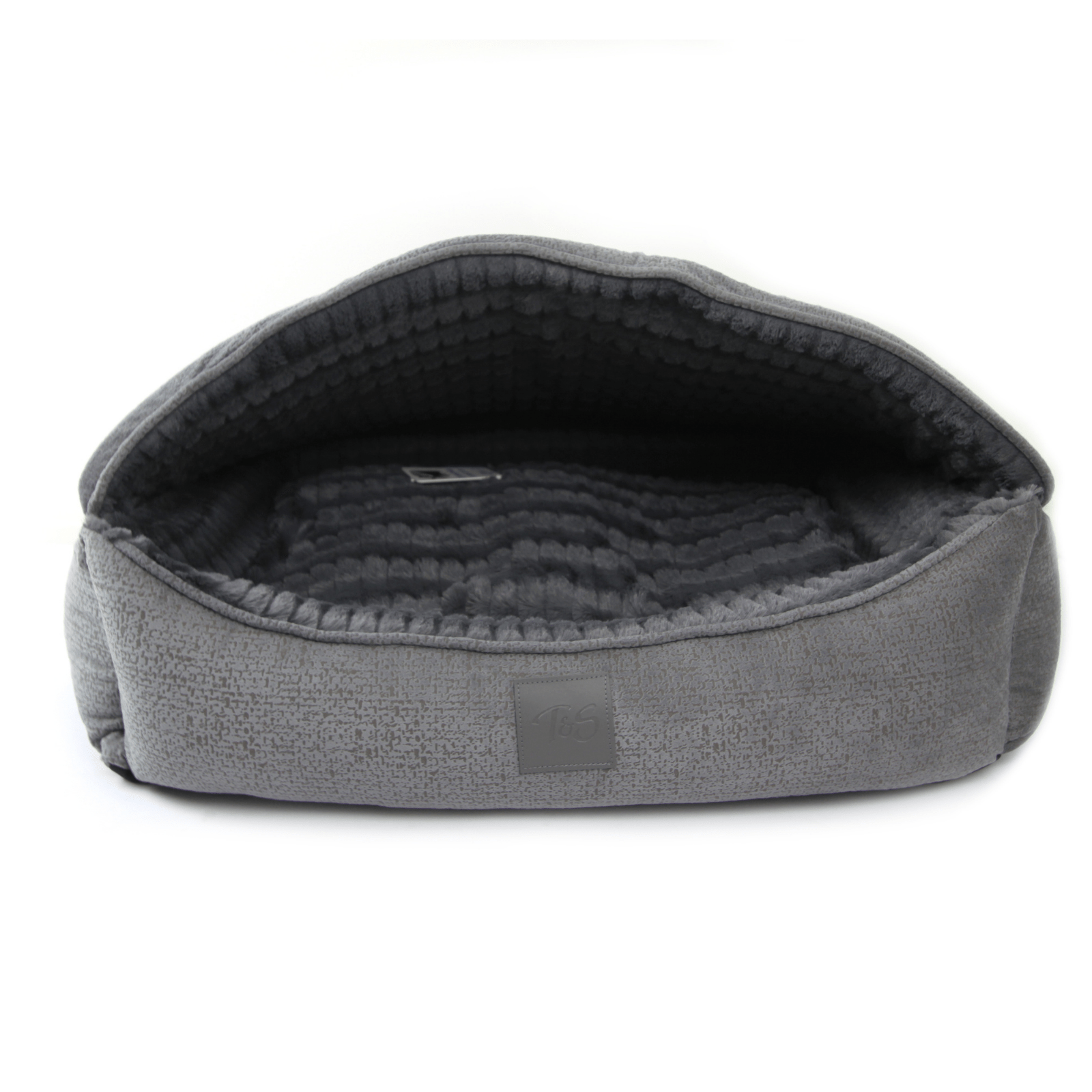 T&S Canopy Dog Bed Plush Grey