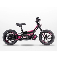 Zippi Rippa 12 Inch Kids Electric Balance Bike Black with Pink Sticker Set