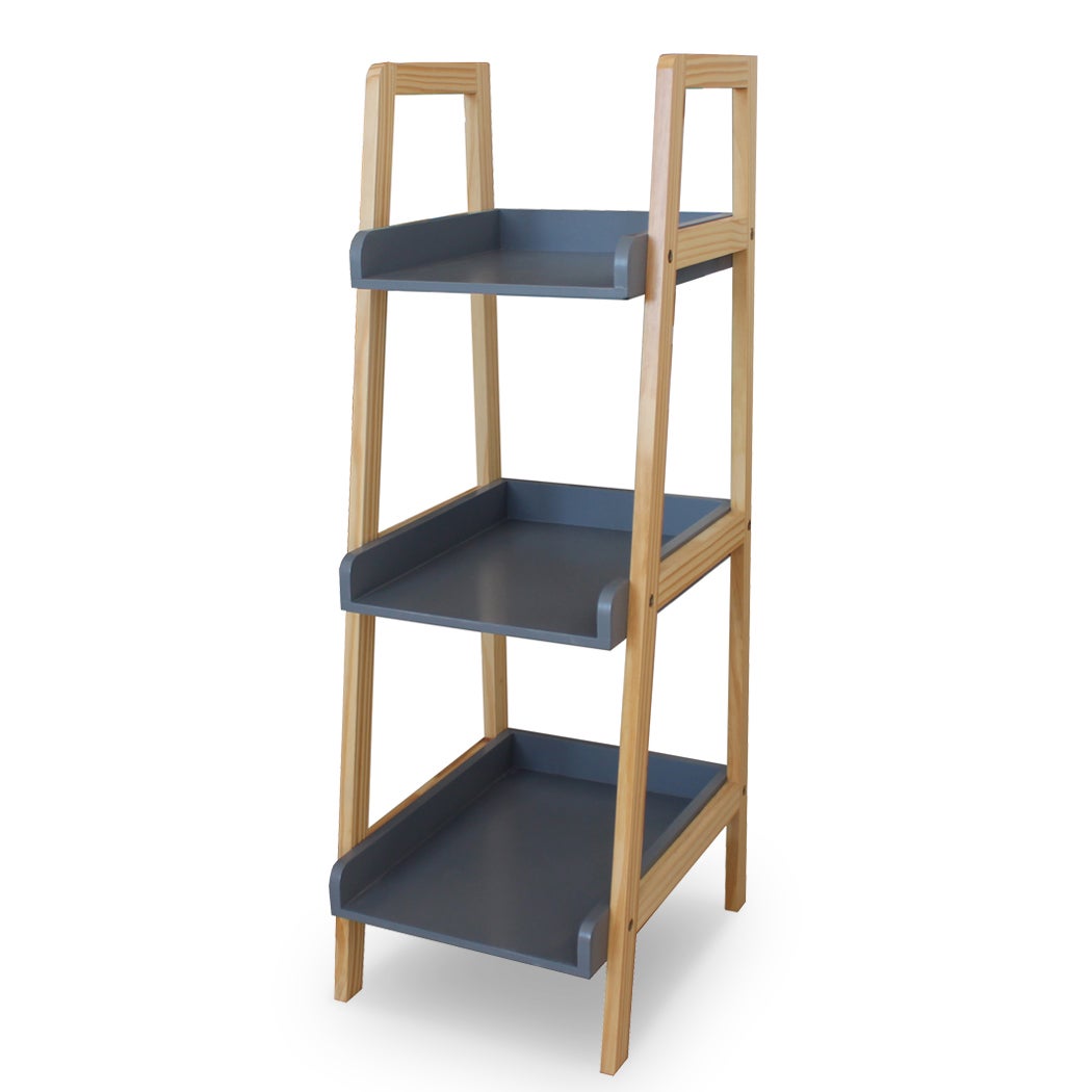 3 Tier Display Ladder Shelf Bookcase Bookshelf Storage Rack Wooden Flower Stand
