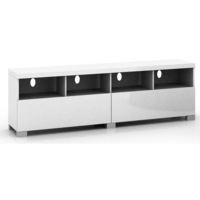 4 Compartments 2 Drawers Entertainment Unit TV Stand High Gloss White
