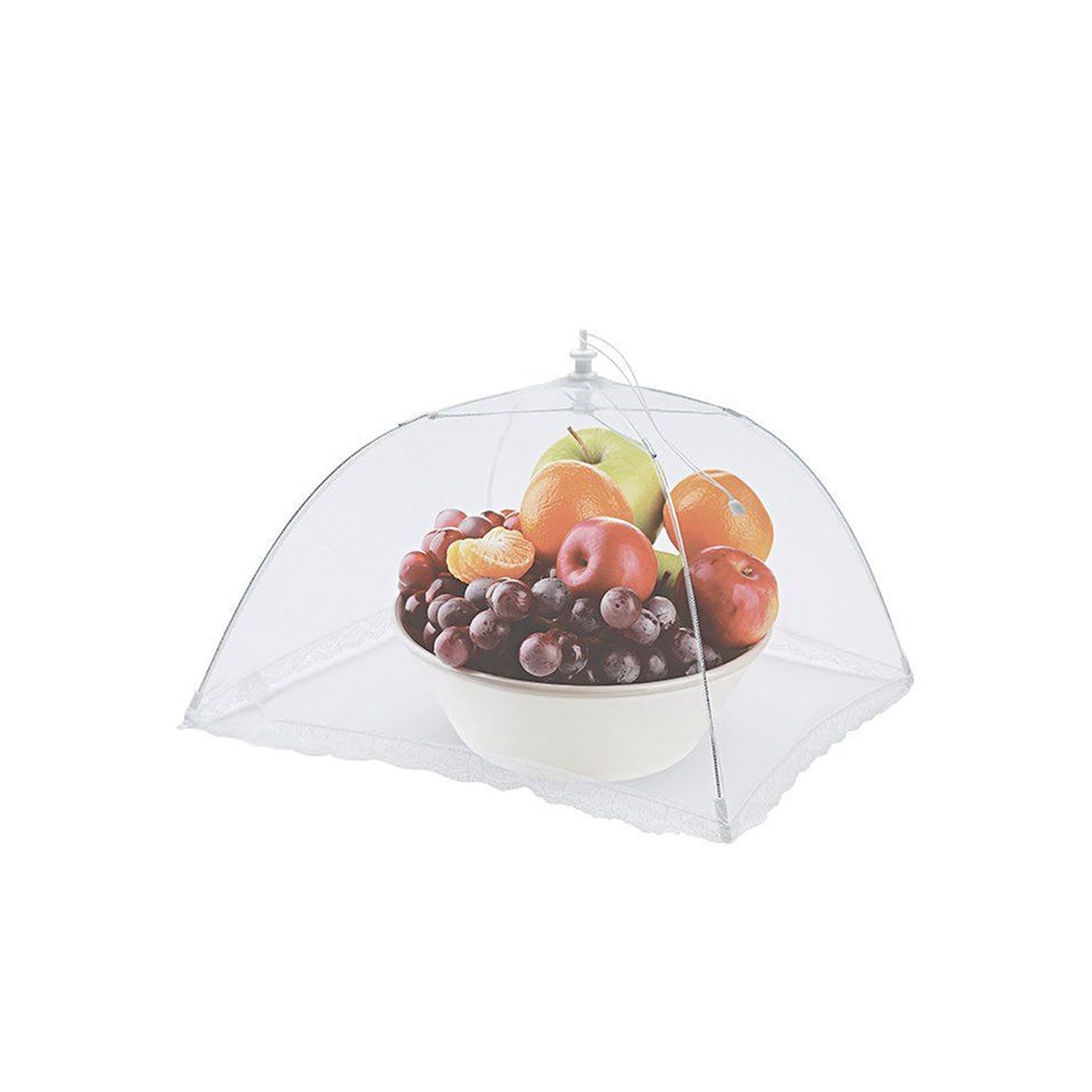 Appetito 30cm Square Nylon Net Mesh Food Cover Picnic Table Tent White