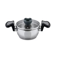 Aron 20x10.5cm Casserole with Strainer Lid Stainless Steel Cookware Induction