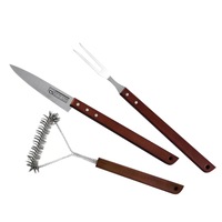 BRUHL 3Pcs Stainless Steel Kinfe Fork & BBQ Brush Cleaner Barbecue Stove Clean