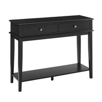 Chloe 2 Drawer Console Table Storage Desk Living Room Black