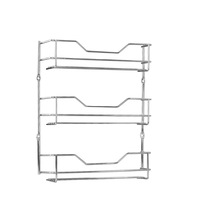D.LINE 3 Tier Chrome Spice Rack - 18 Bottle Capacity Storage Shelf Layer