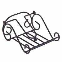 New D.line Scroll Napkin Holder Serviette Rack Black Heavy Duty