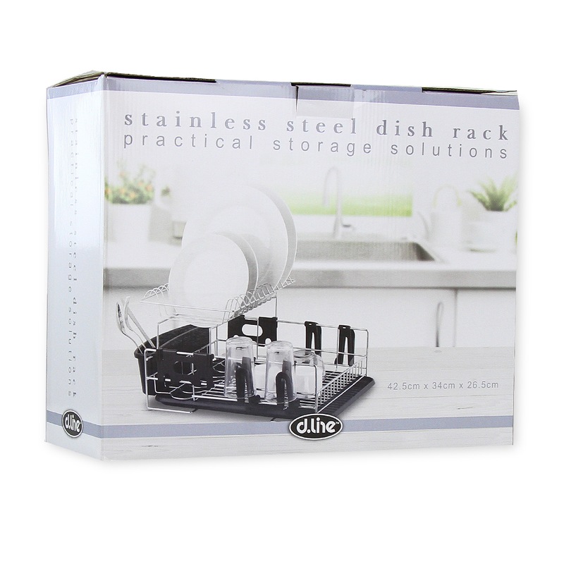 D.LINE Stainless Steel 2 Tier Dish Rack Drying Cutlery Drainer Drain