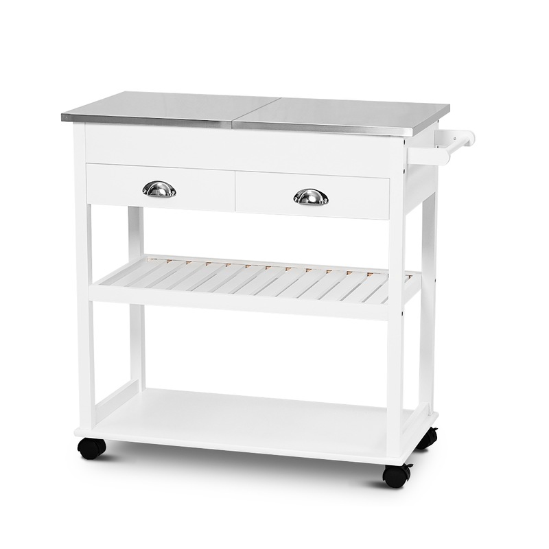 Buy Kitchen Trolley Cart Cooking Workbench Island Stainless Steel Top 2