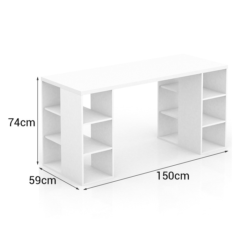 Buy Office Home Computer Desk Study Table Workstation Shelf Storage Bookcase White MyDeal