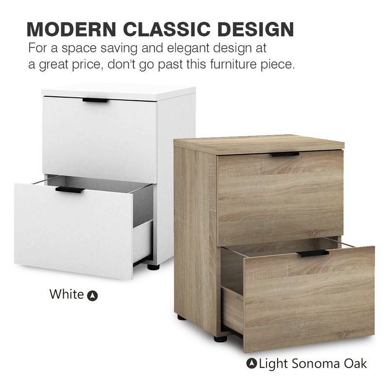 Rico 2 Drawer Filing White/Light Oak Buy Filing