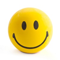 Smiley Face Anti Stress Ball Reliever Relief Squeeze Squishy Soft Funny Joke Toy