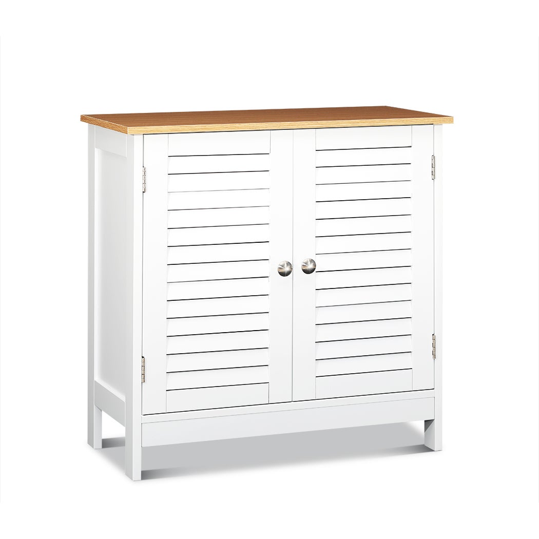 Storage Cabinet 2 Doors Cupboard Organizer Multipurpose Wooden White