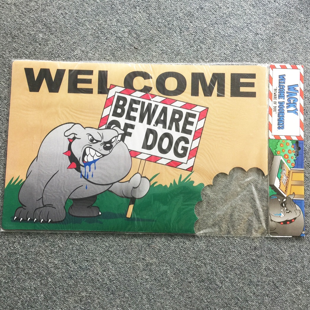 greetings dog doormat