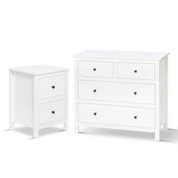 White Bedside Table Chest of Drawer Set Nightstand Lamp Side Dresser Tallboy New