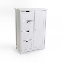 White Wooden Storage Shelf 4 Drawers Cabinet Organiser Toilet Lundry Bathroom AU