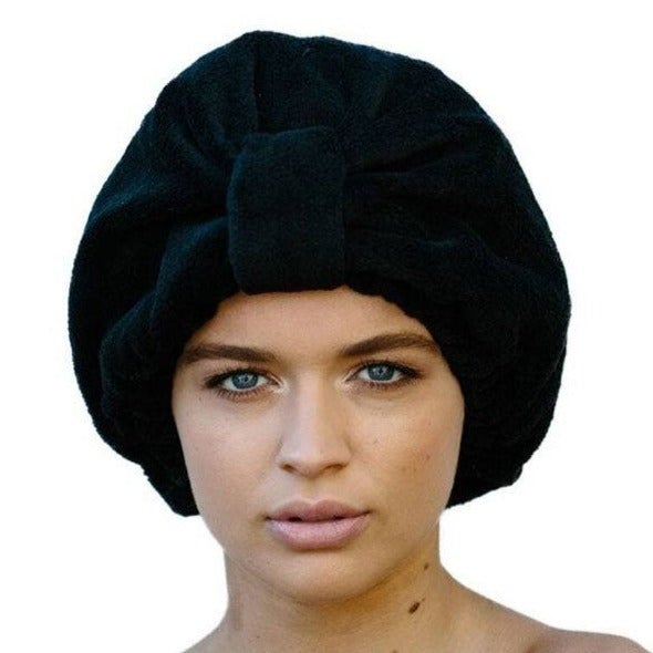 Hair Turban - Black Microfibre