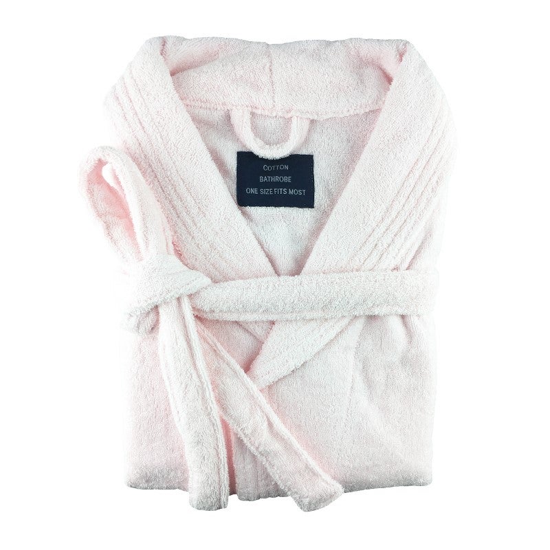 Egyptian Cotton Terry Toweling Bathrobe Baby Pink