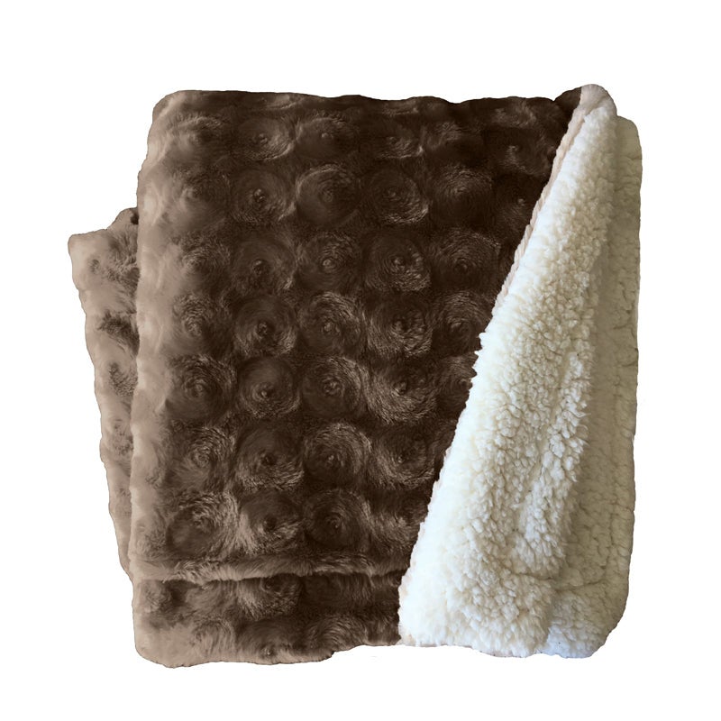 50 x 60 Lavish Home Fleece Sherpa Blanket Throw-Black/White 