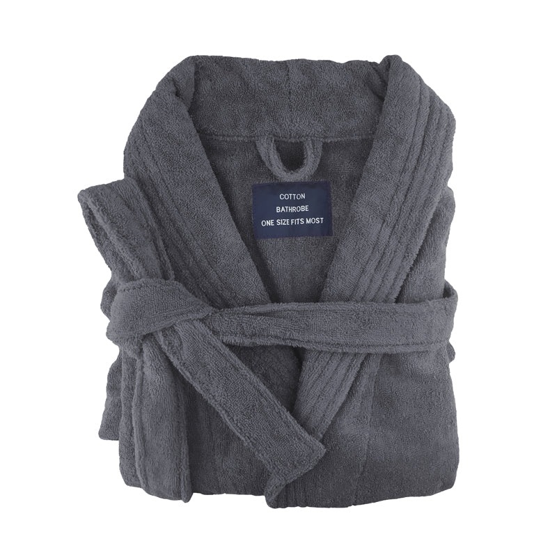 Buy XLarge Size Egyptian Cotton Terry Toweling Bathrobe Charcoal MyDeal