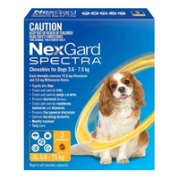 Nexgard Spectra Small Yellow 3.6-7.5kg