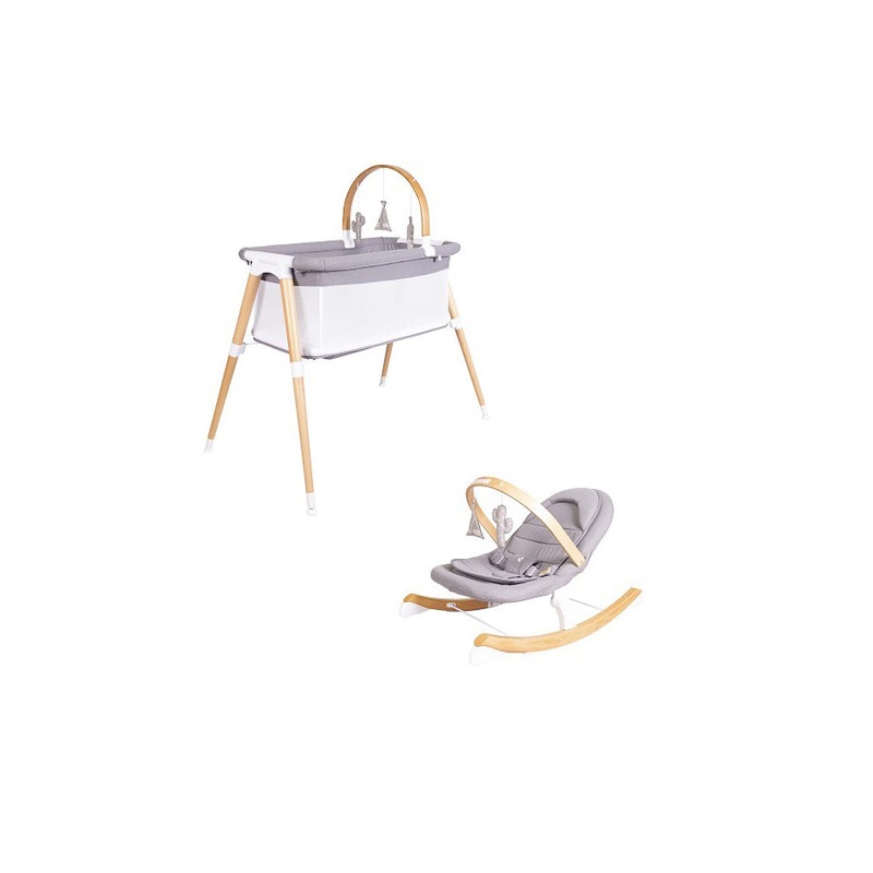 Buy Bebecare Baby Infant Solid Timber Cot Zuri & Rocker