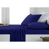 175GSM Luxury Egyptian Cotton Flannel / Flannelette Sheet Set Dark Navy All Bed Sizes